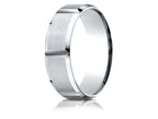 Benchmark® 14k Gold 7mm Comfort-fit Satin-finished Grooves Carved Design Wedding Band Ring