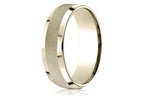 Benchmark® 14 Karat Gold 7mm Comfort-fit High Polish Round Edge Cross Hatch Center Design Wedding Band Ring