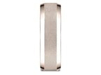 Benchmark® 14 Karat Rose Gold 7mm Comfort-fit High Polish Round Edge Cross Hatch Center Design Wedding Band Ring