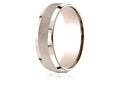 Benchmark® 14 Karat Rose Gold 7mm Comfort-fit High Polish Round Edge Cross Hatch Center Design Wedding Band Ring