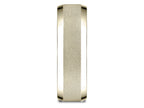 Benchmark® 18 Karat Gold 7mm Comfort-fit High Polish Round Edge Cross Hatch Center Design Wedding Band Ring