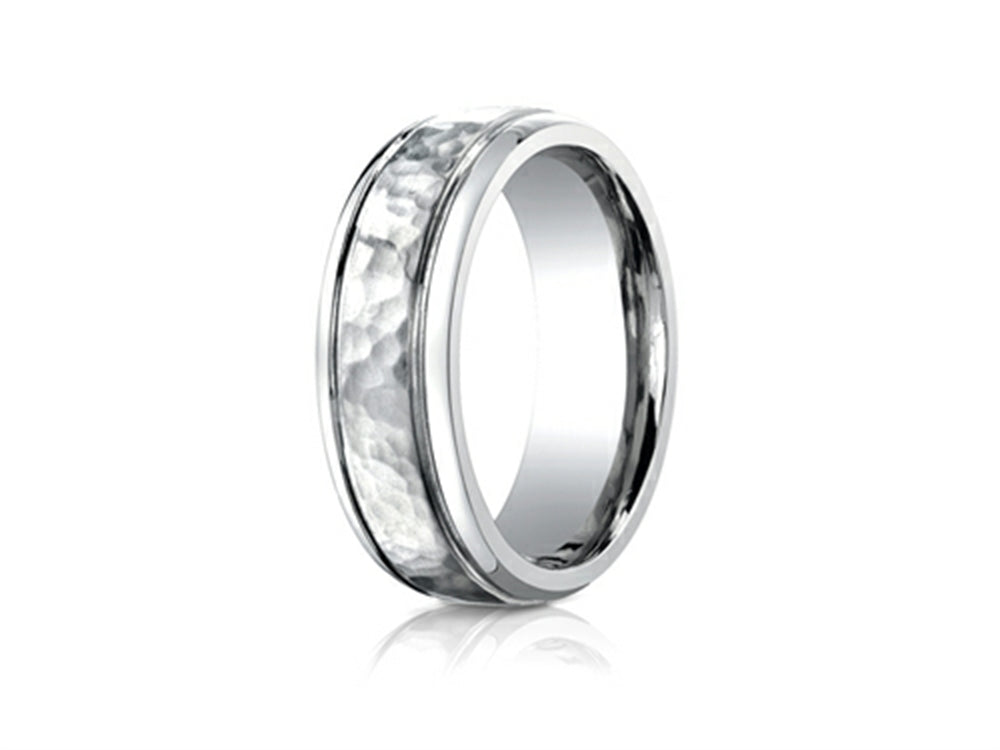 Benchmark® 7mm Comfort Fit Hammered-Finished  Wedding Band / Ring