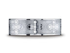 Benchmark® Cobalt Chrome™ 7mm Comfort-fit Cross Design Ring