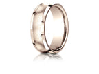 Benchmark® 14k Rose Gold 7.5mm Comfort-fit Satin-finished Concave Beveled Edge Design Wedding Band Ring
