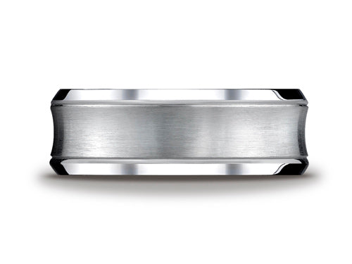 Benchmark® Cobalt Chrome™ 7.5mm Comfort-fit Satin-finished Concave Design Ring