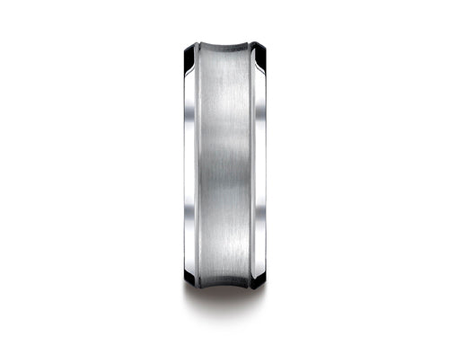 Benchmark® Cobalt Chrome™ 7.5mm Comfort-fit Satin-finished Concave Design Ring