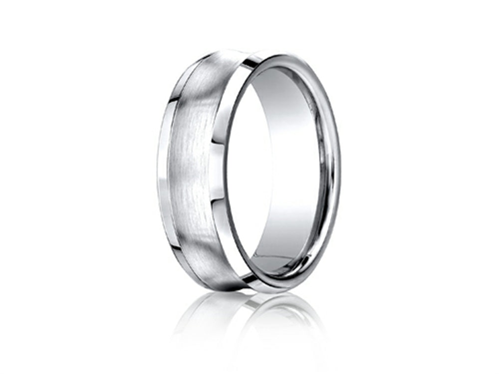 Benchmark® Cobalt Chrome™ 7.5mm Comfort-fit Satin-finished Concave Design Ring