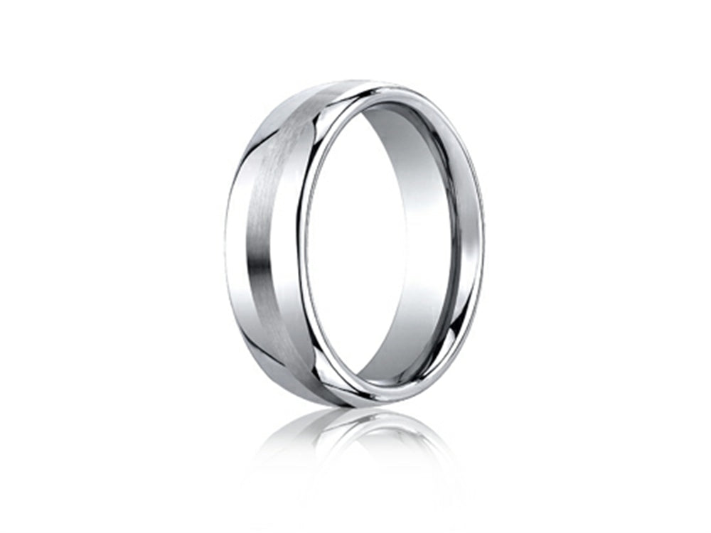 Benchmark® Cobalt Chrome™ 7.5mm Comfort-fit Satin-finished Design Ring