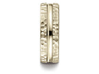 Benchmark® 18k Gold 7.5mm Comfort Fit Hammered Finish Center Cut Design Wedding Band Ring