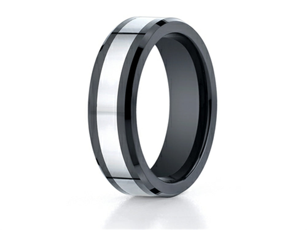 Benchmark® 7mm Tungsten Forge® Wedding Band Ring with Seranite Edge