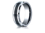 Benchmark® Cobalt Chrome™7mm Comfort-fit Ceramic Inlay Design Ring