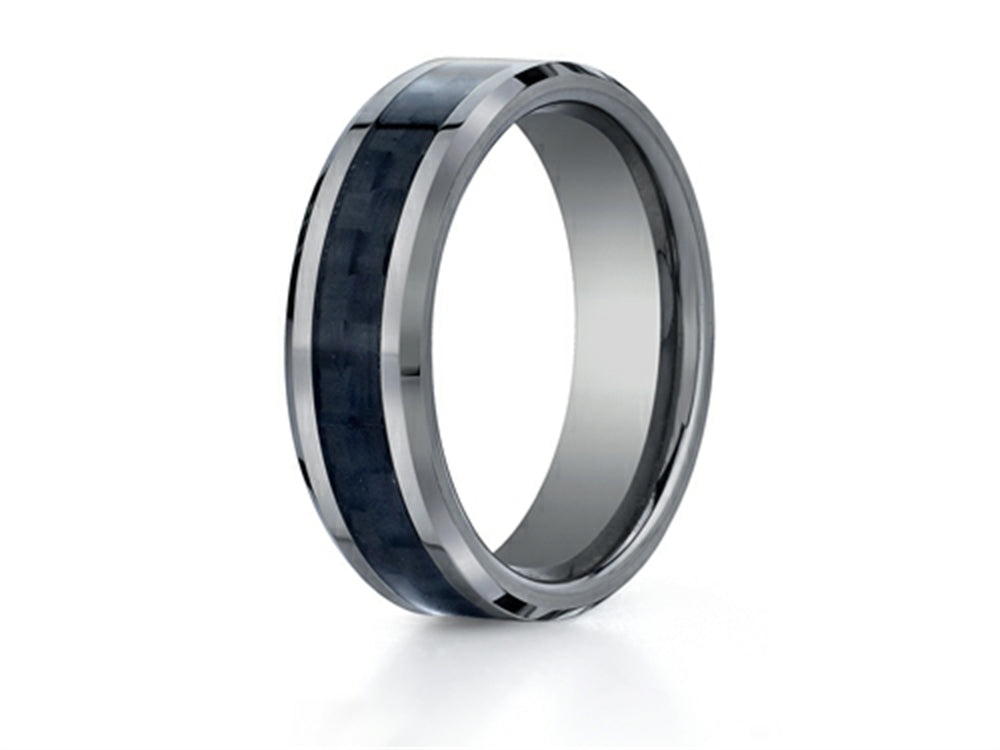 Benchmark® 7mm Tungsten Forge® Wedding Band Ring with Carbon Fiber Center
