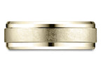 Benchmark® 14 Karat Gold 7mm Comfort-fit Drop Bevel Swirl Finish Center Design Wedding Band Ring