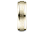 Benchmark® 14 Karat Gold 7mm Comfort-fit Drop Bevel Swirl Finish Center Design Wedding Band Ring