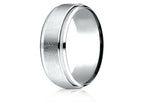Benchmark® 10 Karat Gold 7mm Comfort-fit Drop Bevel Swirl Finish Center Design Wedding Band Ring
