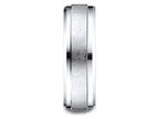 Benchmark® 18 Karat Gold 7mm Comfort-fit Drop Bevel Swirl Finish Center Design Wedding Band Ring