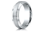 Benchmark® 14k Gold 8mm Comfort-fit Satin-finished Step Edge Carved Design Wedding Band Ring