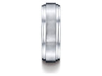 Benchmark® Cobalt Chrome™ 8mm Comfort-fit Satin-finished Double Edge Design Ring