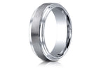 Benchmark® Cobalt Chrome™ 8mm Comfort-fit Satin-finished Double Edge Design Ring