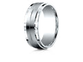 Benchmark® 14k Gold 8mm Comfort-fit Drop Bevel Satin Center Design Wedding Band Ring