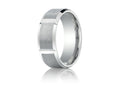Benchmark® 8mm Comfort-fit Satin-finished Grooves Carved Design Wedding Band Ring