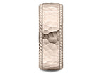 Benchmark® 14k Rose Gold 8mm Comfort-fit Rope Edge Hammered Finish Design Wedding Band Ring