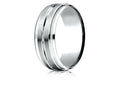 Benchmark® 14k Gold 8mm Comfort-fit Drop Bevel Satin Center Cut Design Wedding Band Ring