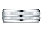Benchmark® 10k Gold 8mm Comfort-fit Drop Bevel Satin Center Cut Design Wedding Band Ring