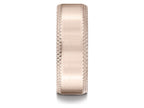 Benchmark® 14k Rose Gold 8mm Comfort-fit Satin-finished Cross Hatched Beveled Edge Carved Design Wedding Band Ring