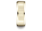 Benchmark® 14k Gold 8mm Comfort-fit Satin-finished Drop Beveled Edge Carved Design Wedding Band Ring
