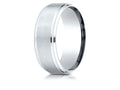 Benchmark® 14k Gold 8mm Comfort-fit Satin-finished Drop Beveled Edge Carved Design Wedding Band Ring