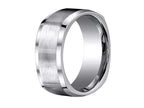 Benchmark® Cobalt Chrome™ 9mm Comfort-fit Satin-finished Four-sided Design Ring