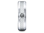 Benchmark® 14 Karat Gold 6.5mm Comfort-fit Mesh Center Satin Finish Edge Design Wedding Band Ring