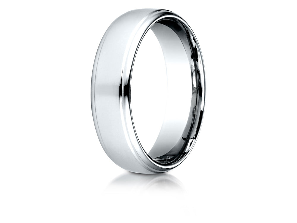 Benchmark® 14 Karat Gold 6.5mm Comfort-fit Drop Edge High Polish Design Wedding Band Ring