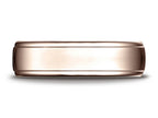 Benchmark® 14 Karat Rose Gold 6.5mm Comfort-fit Drop Edge High Polish Design Wedding Band Ring
