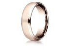 Benchmark® 14 Karat Rose Gold 6.5mm Comfort-fit Drop Edge High Polish Design Wedding Band Ring