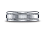 Benchmark® 7.5mm Comfort-fit Satin-finished Rope Carved Design Wedding Band Ring
