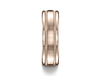 Benchmark® 7.5mm Comfort-fit Satin-finished Rope Carved Design Wedding Band Ring
