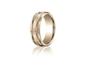Benchmark® 7.5mm Comfort-fit Satin-finished Rope Carved Design Wedding Band Ring