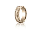 Benchmark® 7.5mm Comfort-fit Satin-finished Rope Carved Design Wedding Band Ring