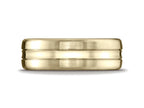 Benchmark® 7.5mm Comfort-fit Satin-finished High Polished Center Cut Carved Design Wedding Band Ring