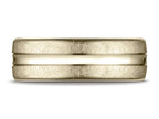 Benchmark® 14k Gold 7.5 Mm Comfort Fit Swirled Finish Center Convex Cut Design Wedding Band Ring