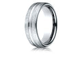 Benchmark® 14k Gold 7.5 Mm Comfort Fit Swirled Finish Center Convex Cut Design Wedding Band Ring