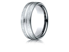 Benchmark® 14k Gold 7.5 Mm Comfort Fit Swirled Finish Center Convex Cut Design Wedding Band Ring