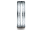 Benchmark® 18k Gold 7.5 Mm Comfort Fit Swirled Finish Center Convex Cut Design Wedding Band Ring