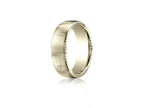 Benchmark® 4.5mm Comfort-fit Satin-finished Rivet Coin Edging Carved Design Wedding Band Ring
