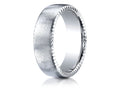 Benchmark® 4.5mm Comfort-fit Satin-finished Rivet Coin Edging Carved Design Wedding Band Ring