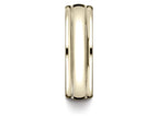 Benchmark® 14k Gold 7.5mm Comfort-fit Milgrain High Polish Carved Design Wedding Band Ring