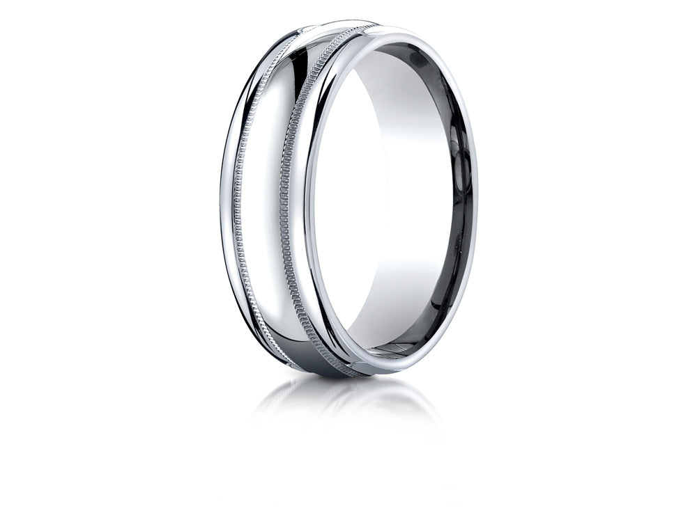 Benchmark® 14k Gold 7.5mm Comfort-fit Milgrain High Polish Carved Design Wedding Band Ring