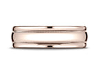 Benchmark® 14k Rose Gold 7.5mm Comfort-fit Milgrain High Polish Carved Design Wedding Band Ring